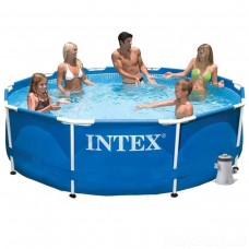 Каркасный бассейн Intex 305х76 см Metal Frame™ c эффектом мозаики + фильтр-насос 2006 л/ч (int-28202-4)