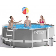 Каркасный бассейн с фильтр-насосом и лестницей Intex 305х99 см Prism Frame™ c эффектом мозаики (int-26706)