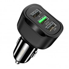 Автомобильное зарядное устройство Usams US-CC100-1 C17 3 USB (5V2.4A/5V1A/QC3.0) Черный (its-36186_1)