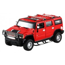 Машинка радиоуправляемая 1:24 Meizhi Hummer H2 металлическая высокой детализации, светодиодные фары (красный) (dd-MZ-25020Ar)