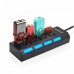 Концентратор ТРМ USB HUB на 4 порта с подсветкой черный (im-45104)